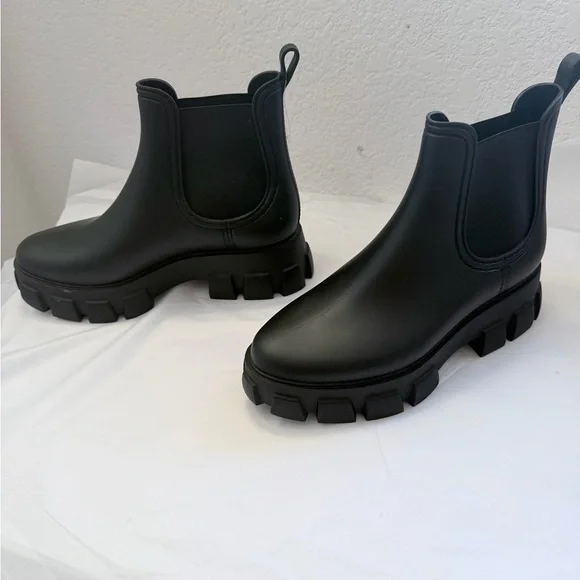 Jeffrey Campbell rubber Black Ankle Booties size 10 - Picture 4 of 5